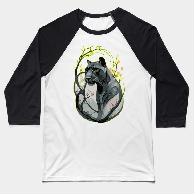 Wild Lion Baseball T-Shirt by Farhan S